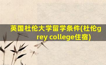 英国杜伦大学留学条件(杜伦grey college住宿)